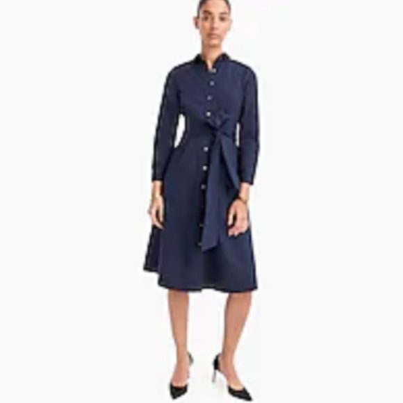 J. Crew Dresses & Skirts - J.Crew Tie-waist shirtdress in cotton poplin